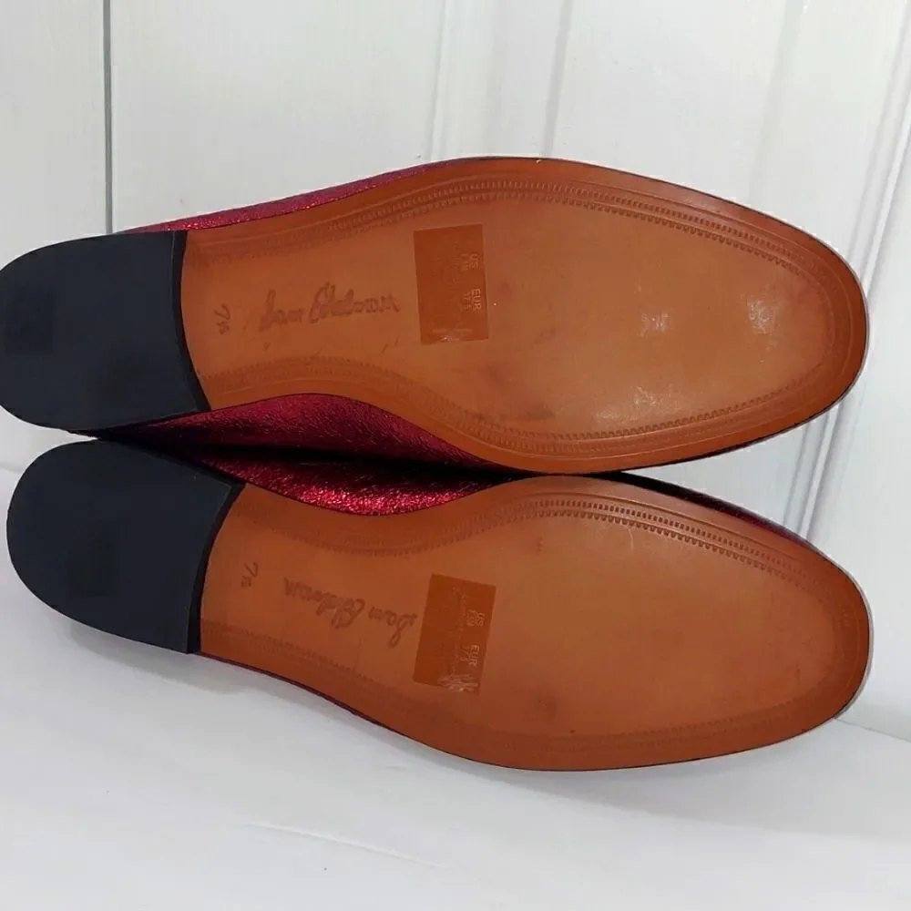 Sam Edelman Loraine Leather Faux Fur Burgundy Loafers